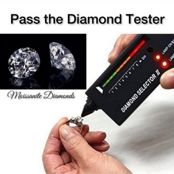 Certified GRA 3 Carat Moissanite Ring in 18k over Sterling Silver Sz 7! New! - Picture 10 of 11